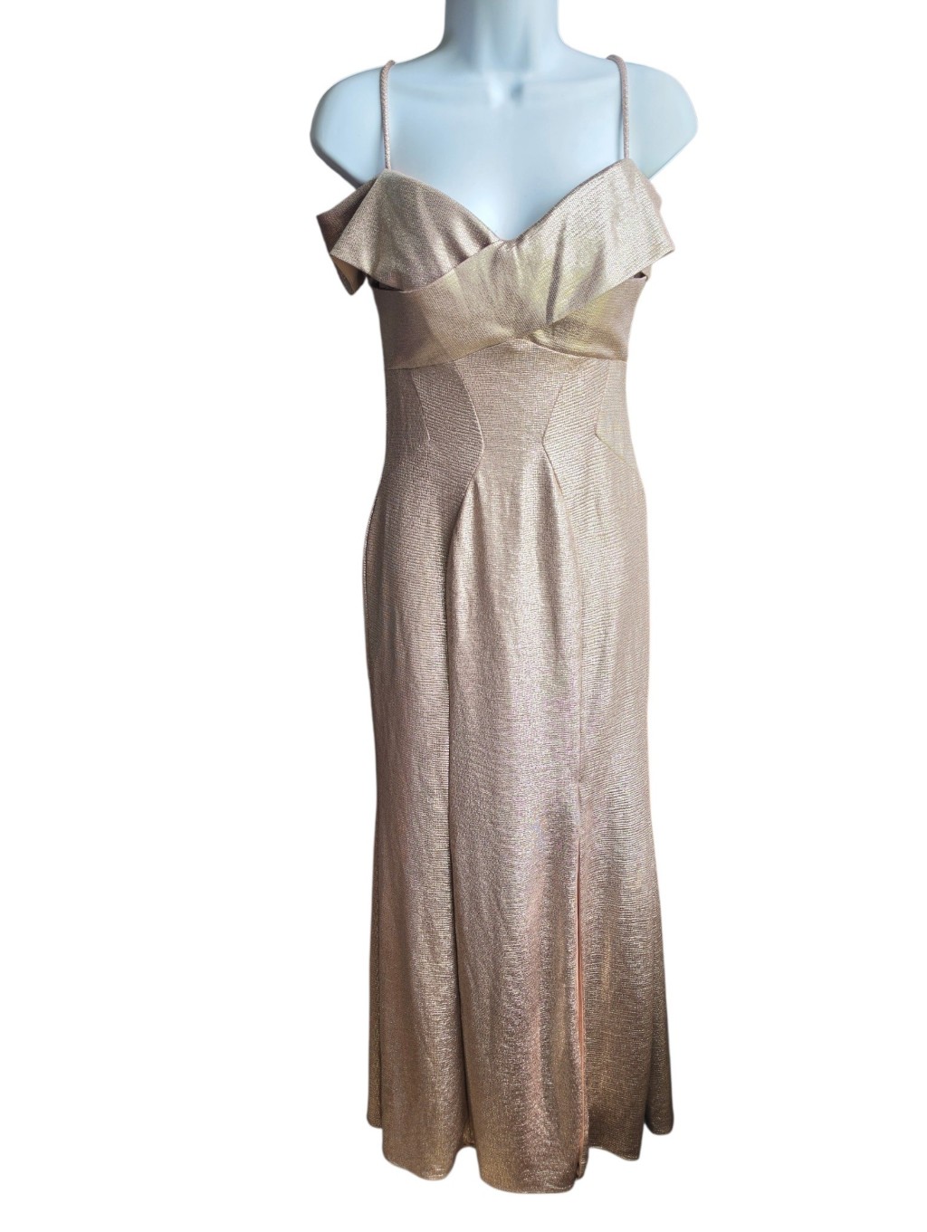 Nightway Gold Formal Maxi Gown Dress Size 4